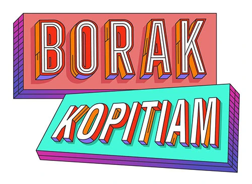 Borak Kopitiam's logo (BRGE has been featured in this show)